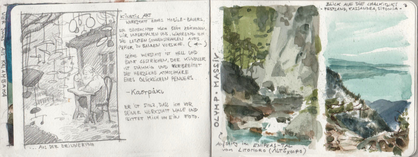 guy in his workshop, river valley and Olympus Mountain