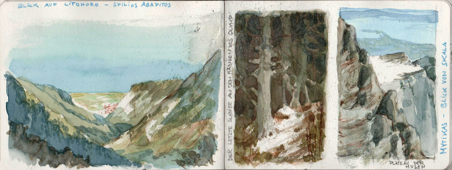 Litochoro, a tree and Mytikas