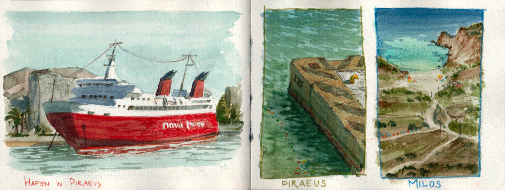 ferry and Piraeus harbour